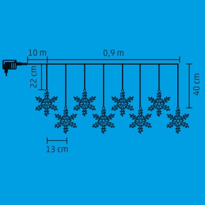 Ghirlanda cu LED-uri, tip fulgi de zapada - KAF 8/F